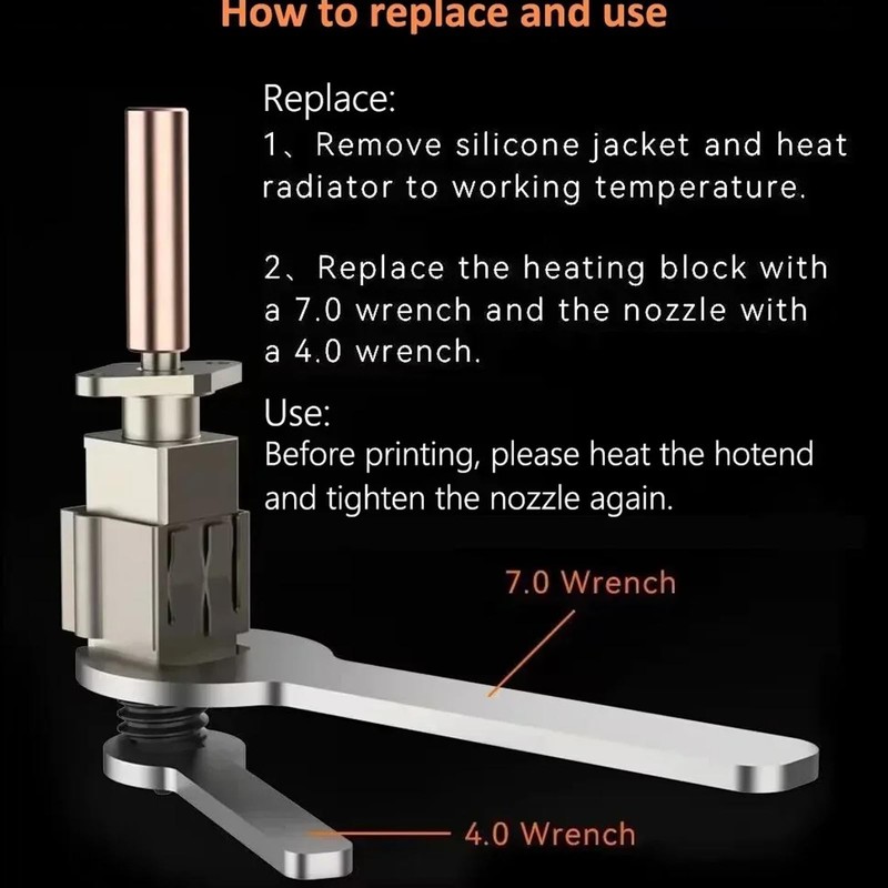 Luocute Hotend Kit Fit for Bamboo Lab P1 P1S V2.0