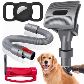 for Dyson Pet Groom Tool Kit, Vacuum-Assisted Dog Groomer & Self-Cleaning Mess-Free Grooming Attachment for Long or Medium Haired Dogs, Compatible with Dyson V7/8/10/11/12/15 Vacuums-4Pcs