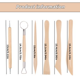 ASIRYVA 10 PCS Polymer Clay Tools, Wooden Clay Sculpting Tools Clay Modelling Tools Pottery Tools Kit for DIY Art Crafts