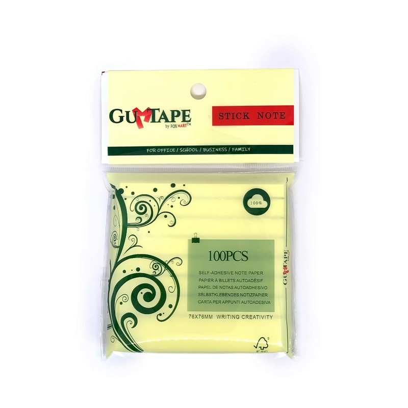 GUMTAPE Apple Shape Sticky Notes 76 mm x 76mm, 100