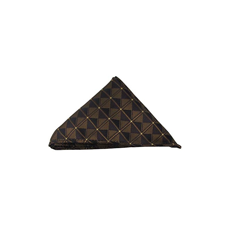 Jacob Alexander Geometric Pattern Pocket Square Handkerchief - Brown