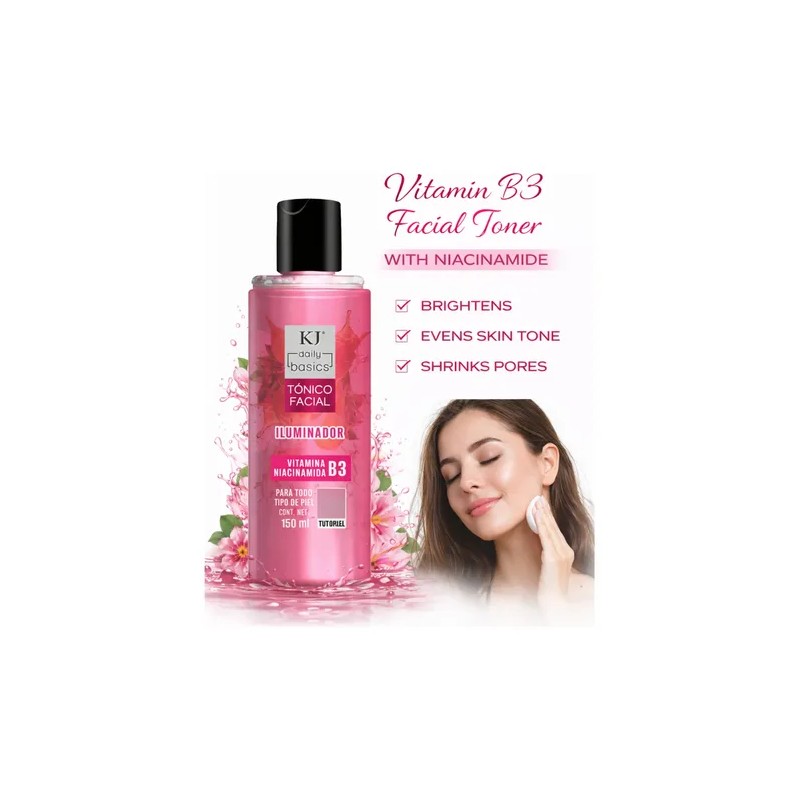 Tónico Facial Iluminador Kj Niacinamida B3 150ml