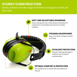 Hardys Kids Ear Defenders Children | Passive Sound Ear Protector Headphones for Autism | Noise Cancelling Ear Defenders for Children, Toddlers, Boys & Girls | Ages 3-12