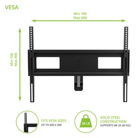 Kanto FMC1 Telescoping Corner TV Mount for 40-inch to 60-inch Flat Panel TVs