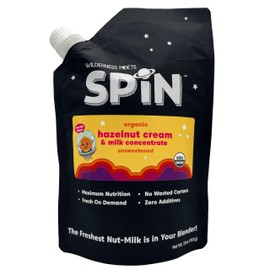 SPiN, Organic Hazelnut Cream & Milk Concentrate (Unsweetened) - 32 Ounce Squeeze Bag - Makes Up To 4 Gallons of Hazelnut Milk, Hazelnut Cream or Non-Dairy Creamer