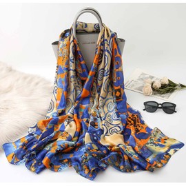 Acotavie Scarfs for Women Fashion Scarves Long Satin Silk Feeling Scarf Lightweight Sunscreen Shawls, O-01, 180 * 90CM
