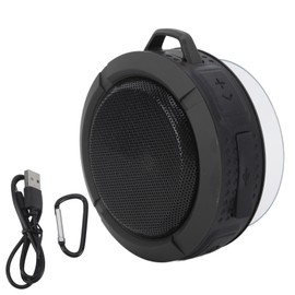 Suction Cup Bluetooth Speaker 3.7v 500mah IP65 Waterproof Portable Wireless Speaker for Bathroom Outdoor Black