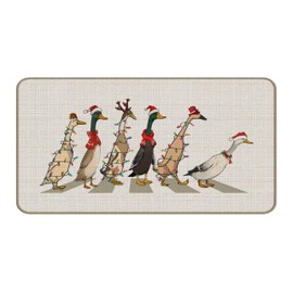 DOFQZ Funny Christmas Ducks Holiday Welcome Decor Door Mat,Christmas Winter Xmas Door Mats for Front Door Porch Indoor Outdoor Outside Entrance Entryway, 17x30 Inch