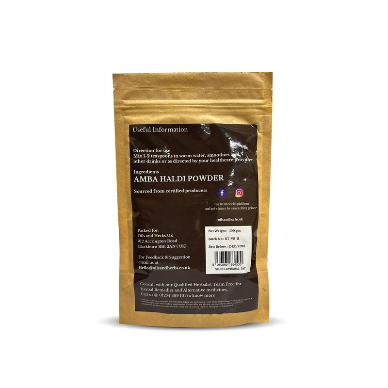 Organic Amba Haldi Powder - Curcuma Amada - White Turmeric-100%