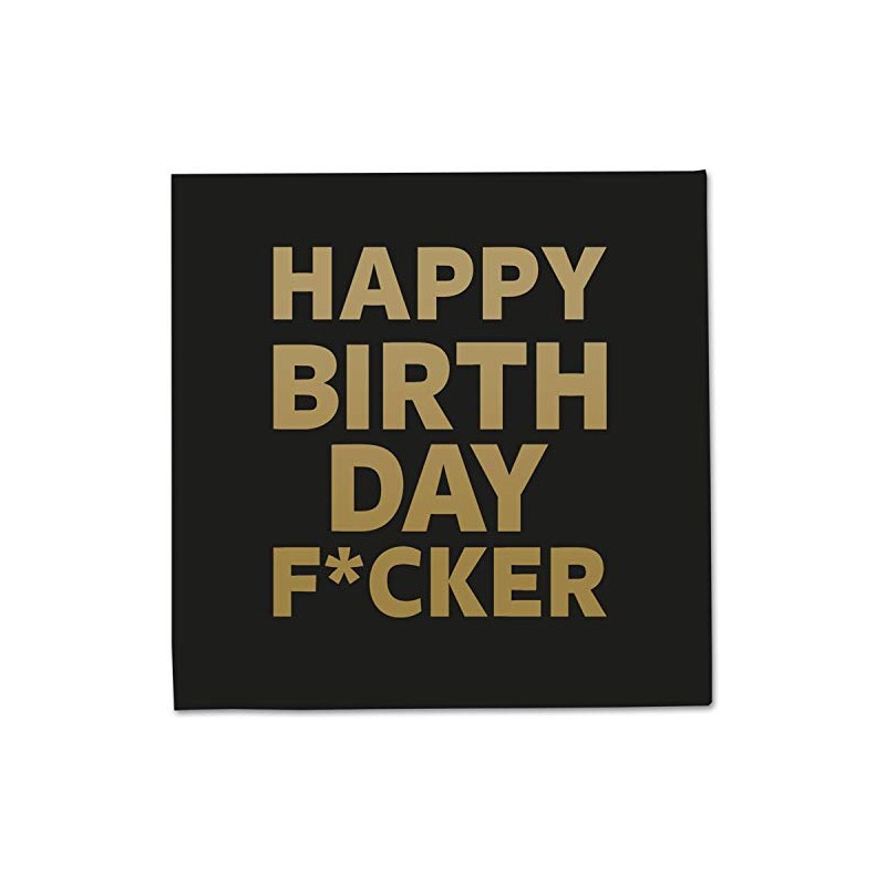 Folat 65302 Happy Birthday Fcker Servietten, Schwarz