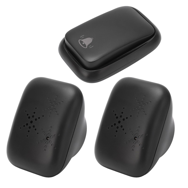 Wireless Doorbell ABS Black Self Powered 150m Range 433MHz with