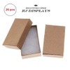 RJ Displays- 20 Pack Cotton Filled Brown Kraft Box for Pocket Watch, Ring, Earring, Necklace Chain Jewelry and Gift Boxes-Size 32