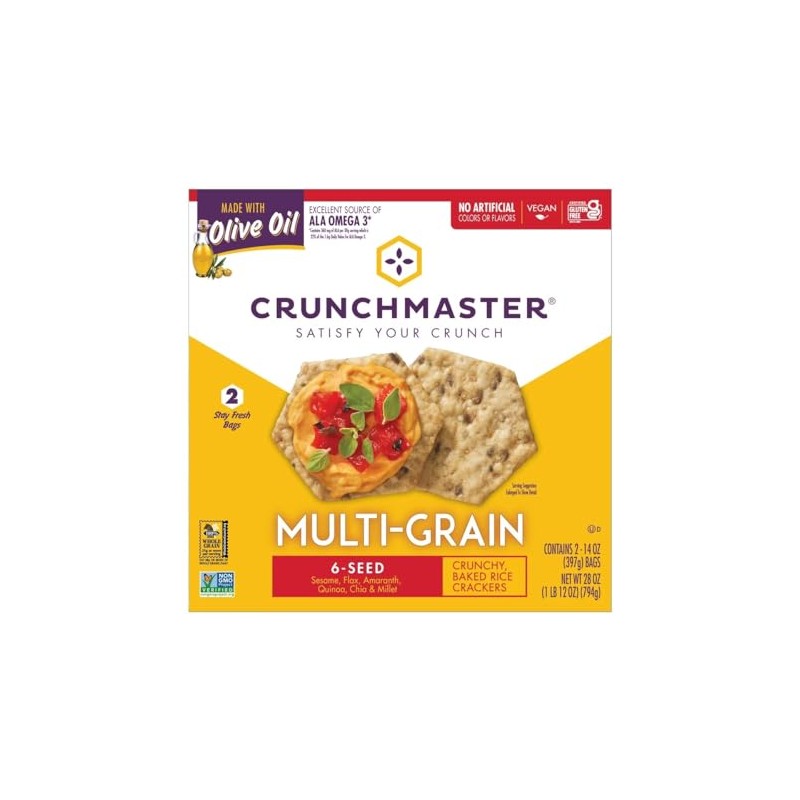 Crunchmaster 6-Seed Multi-Grain Crackers, 28 Ounce
