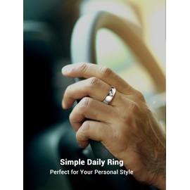 PROSTEEL Plain Band Engagement Ring Mens 6mm Stainless Steel Stack Rings