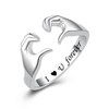 Fookduoduo Hug Rings for Women Sterling Silver Adjustable Love Ring