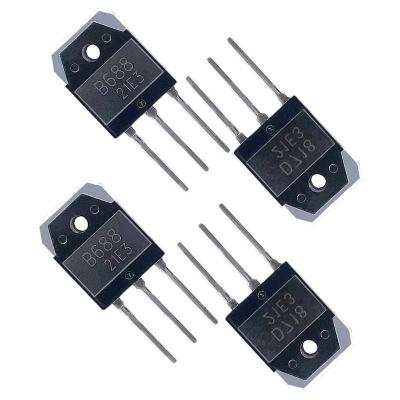 4pcs(2pcs 2SB688+2pcs 2SD718) PNP NPN Complementary Silicon Power Amplifier ApplicationTransistor,TO-3P
