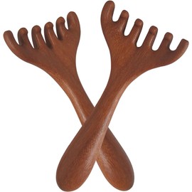 Head Massager Scalp 2 Pack, Protable Head Scratcher Massager for Relaxation & Stress Reduction, Wood Comb Gift for Mother, Sister and Lover（Brown）