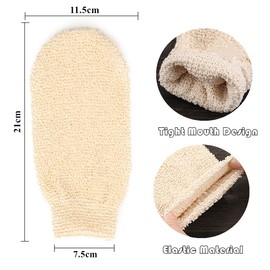 3 Pack/Set Bamboo Fiber Exfoliating Gloves & Natural Sisal Soap Bags, Loofah Mitt Shower Body Scrub Gloves for Remove Dead Skin Shower Body Spa Massage (Exfoliating Gloves & Soap Bag)