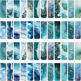 Nezyo 48 Pcs Magnetic Bookmarks Magnet Page Markers Foldable Magnet Bookmark Clips for Book Lovers Kids Students Reading Stationery Supplies Office School Presents(Ocean,2.36 x 0.79 x 0.08 Inch)