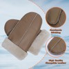Men Winter Mittens Shearling Sheepskin Fur Lined Leather Mittens,Camel,L
