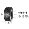 MaxAuto Lawn Mower Turf Tires 15x6-6 Front & 20x8-8 Rear