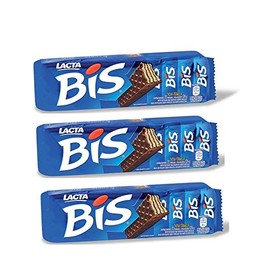 BIS Lacta - Chocolate Wafer - 4.94 Oz (PACK OF 3), Chocolate ao Leite - 140g