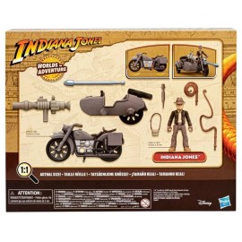 Hasbro Indiana Jones Worlds of Adventure Action Figure with Motorcycle and Sidecar NEW