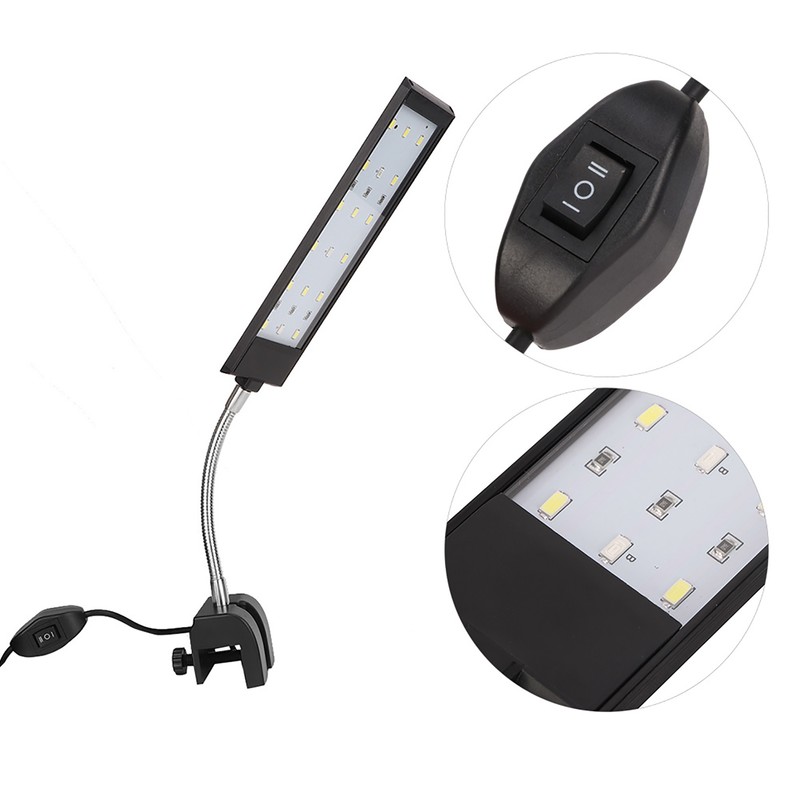 Aquarium Fish Tank Led Light for Water Plants Lamp Clip