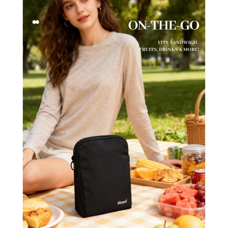 Moyad Insulated Sandwich Bags 2 Pack, Small Insulated Lunch Bag
