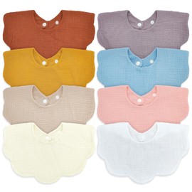 DOSMINE Baby Drool Bibs for Unisex Girls Boys Cotton Bibs Baby Bibs Muslin Bibs for Drooling & Teething Newborn Bibs for Baby Girl Boys