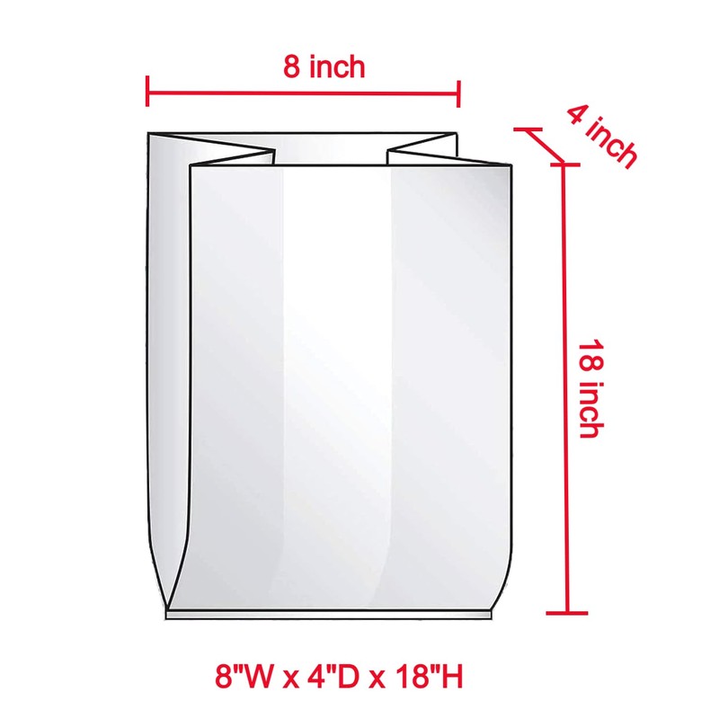 ROYALNA 100ct (8"x4"x18") Large Bread Loaf Packing Bags with Ties,