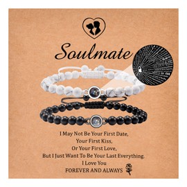 CheersLife Soulmate Gifts for Her,Soulmate Bracelets Jewelry Gifts for Him,Matching Couples Boyfriend Girlfriend Bracelets,Birthday Valentine's Day Gifts for Him Her Boyfriend Girlfriend Women Men