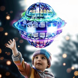 Litrevy Flying Orb Galaxy Ball 2024 Upgraded Toy,Boomerang Ball Hover Ball Mini Drone Hand Controlled,Galactic Fidget Spinner UFO Toys with LED Light,Birthday Party Gifts for Boys Girls Adults (Blue)