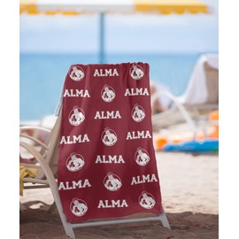LOGOVISION Alma College Beach Towel/Bath Towel, 30"x60" Logo Pattern