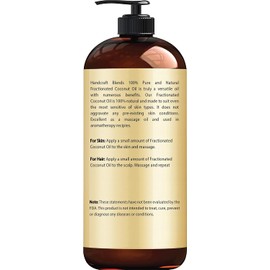 Handcraft Blends - Aceite de Coco Fraccionado 100% Puro 16 oz para Aromaterapia y Masaje