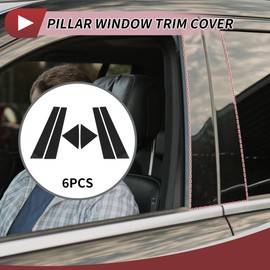 HEROFFIX 6 Pcs Door Pillar Window Trim for Kia Forte 2011-2013 for Kia Forte Cerato 11-13 Front Rear Left Right Anti Scratch Sticker Pillar Posts Cover Black