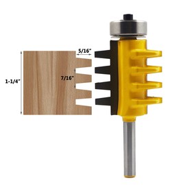 Yakamoz 1/4" Shank Reversible Finger Glue Joint Router Bit with Bearings Woodworking Cutter Tool for DIY Door Table Cabinet Shelve Furniture
