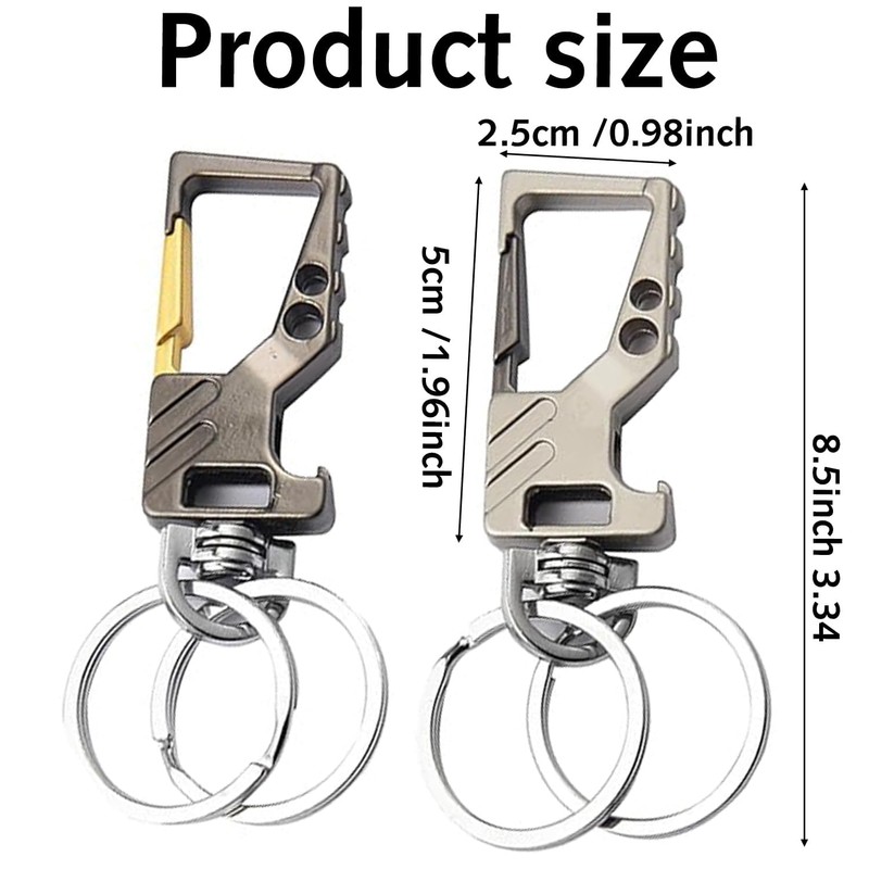 Ezranova 2 x Metal Key Fob, Bottle Opener, Double Ring
