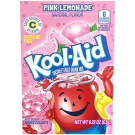 Kool-Aid Unsweetened Caffiene Free Pink Lemonade Zero Calories Powdered Drink Mix 1 Count Pitcher Packet
