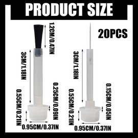 Bekecidi 20 Stück Nagellack-Ersatzpinsel Gel-Flüssigkeits-Tauchpinsel Nailart-Liner-Pinsel Nagellackpinsel für DIY-Nagelkunst-Heimsalon, 2 Stile