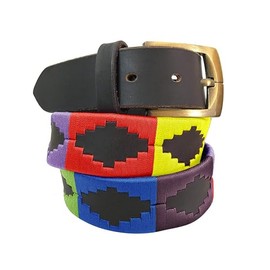 Carlos Diaz Mens Womens Premium Unisex Brown Leather Embroidered Designer Polo Belt (100 cm/ 38-40 Inches)