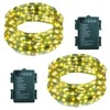 2 Pack Christmas Fairy Lights Battery Operated, Total 66Ft 200