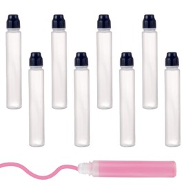 NICENEEDED 8 PCS Empty Dauber Bottle, Refillable Markers Bottles with Dauber Tip for Doodling, Paint Dabbers Squeeze Top Applicator for Wooden Plastic Boards Cloth