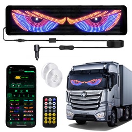 wonhag Ojos LED para Carro: 69"x7.5" Extra Large LED Eyes for Truck Windshield, Customizable Devil Eyes Light for Windshield, Flexible Car Eye Animated Display with App & Remote Control