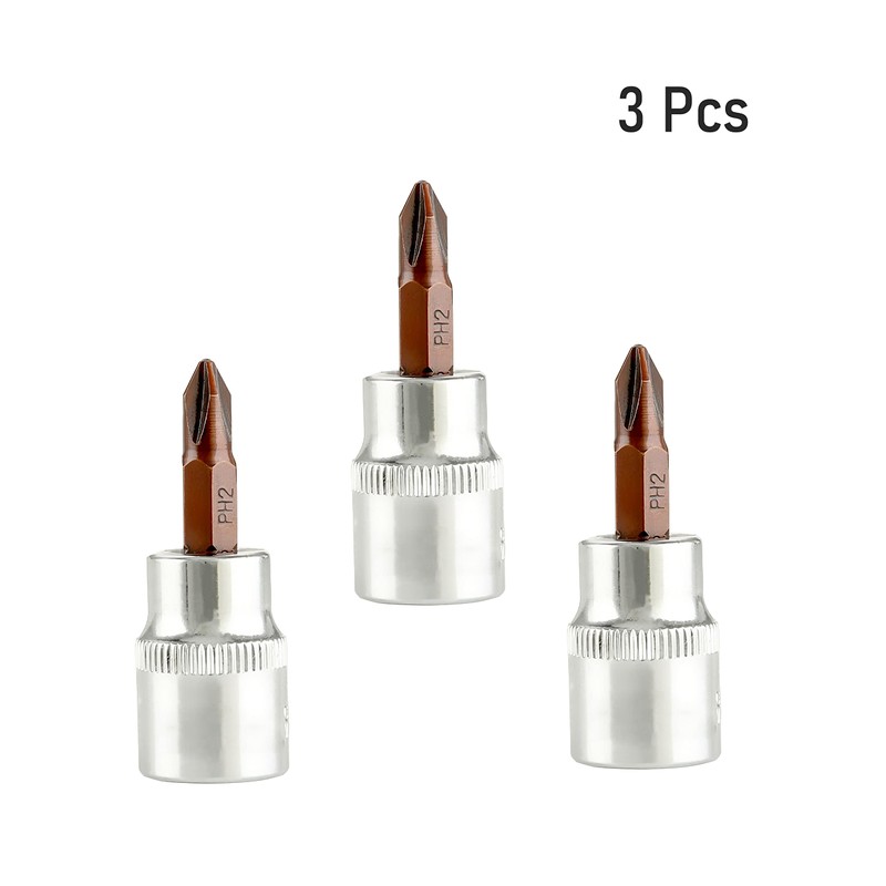 FOCMKEAS 1/4" Drive PH1 (#1) Phillips Bit Socket, S2 Steel