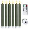 West Ivory 6 Pack, 10" LED Flameless Loden Green Fluted