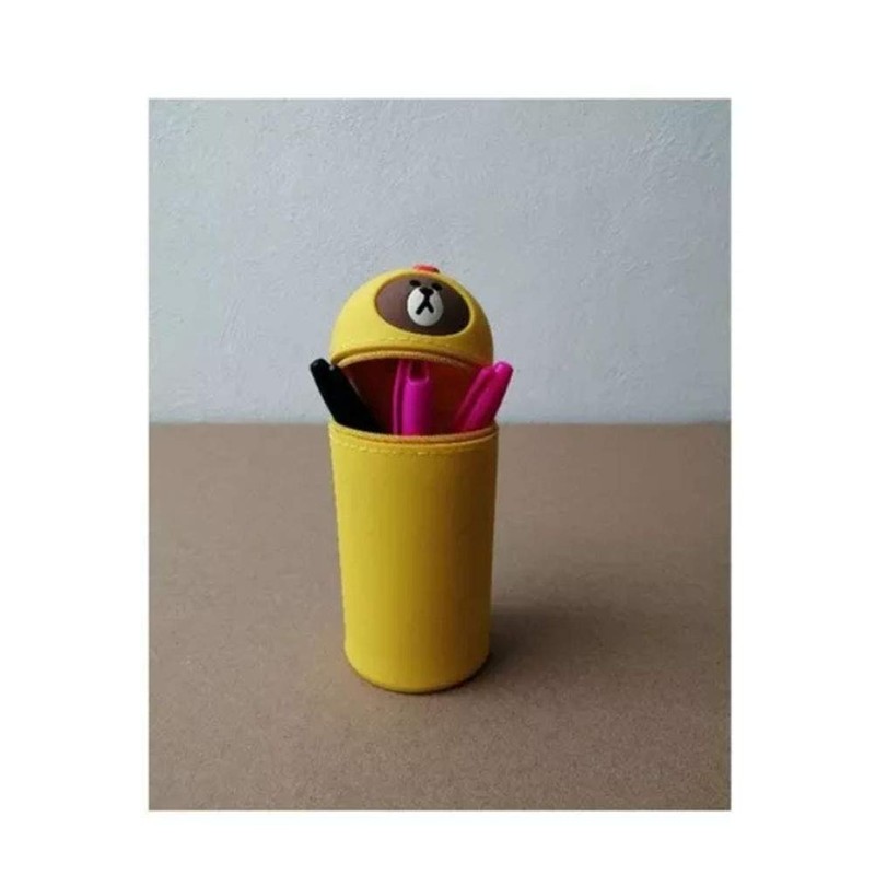 Lapicera Y Cosmetiquera De Silicona Oso Kitty Dinosaurio