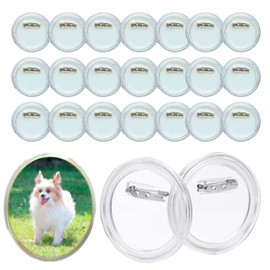 S.fields.inc Acrylic Brooch 30pcs Transparent Badge Can Badge Photo Badge Pin Badge Handmade DIY Photo, Acrylic, Durable Kit, Commercial Use, Anime Goods, Clear Bag, Heart, Transparent Bag, 1.5 inches (37 mm)