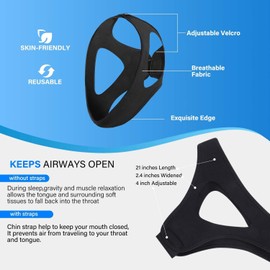 Snoring Chin Strap - Snoring Solution Comfortable Anti Snoring Devices for Men/Women, Adjustable Chin Strap for Cpap Users - Q2