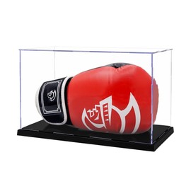 Tingacraft Acrylic Display Case Box: 31.2x16.5x18.5 cm Clear Perspex Showcase for Boxing Gloves and 6 inch 7 inch Action Figures Models Assembly Required